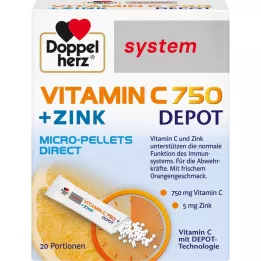DOPPELHERZ Vitamin C 750 Depot sistem peletleri, 20 adet