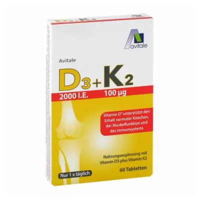 Vitamin D3+K2 2000 I.U., 60 adet