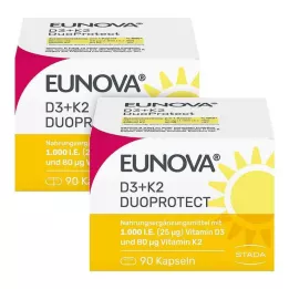EUNOVA DuoProtect D3+K2 1.000 I.U./80 μg Kps.Kombi, 2X90 adet