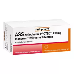 ASS-ratiopharm PROTECT 100 mg enterik kaplı tablet, 50 adet