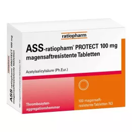 ASS-ratiopharm PROTECT 100 mg enterik kaplı tablet, 100 adet