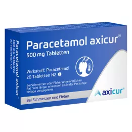 PARACETAMOL axicur 500 mg tablet, 20 adet