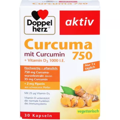 DOPPELHERZ Curcuma 750 Kapsül, 30 Kapsül