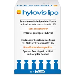 HYLOVIS lipo göz damlası tek dozluk pipetler, 30X0,4 ml