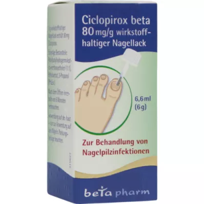 CICLOPIROX beta 80 mg/g aktif bileşen içeren oje, 6,6 ml