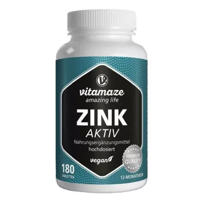 ZINK AKTIV 25 mg yüksek doz vegan tablet, 180 adet