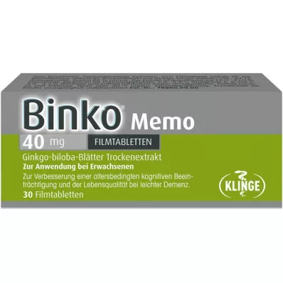 BINKO Memo 40 mg film kaplı tabletler, 30 adet
