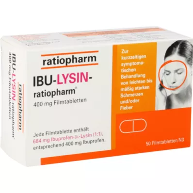 IBU-LYSIN-ratiopharm 400 mg film kaplı tablet, 50 adet