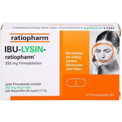 IBU-LYSIN-ratiopharm 293 mg film kaplı tablet, 10 adet