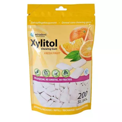 MIRADENT Xylitol Sakız taze meyve Dolum, 200 St