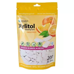 MIRADENT Xylitol Sakız taze meyve Dolum, 200 St