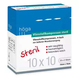 VLIESSTOFF-KOMPRESSEN steril 10x10 cm dörtlü, 25X2 adet
