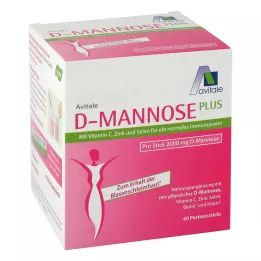 D-MANNOSE PLUS 2000 mg vitamin ve mineral içeren çubuklar, 60X2,47 g