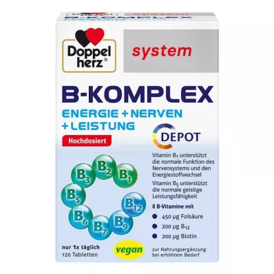 DOPPELHERZ B-kompleks sistem tabletleri, 120 adet