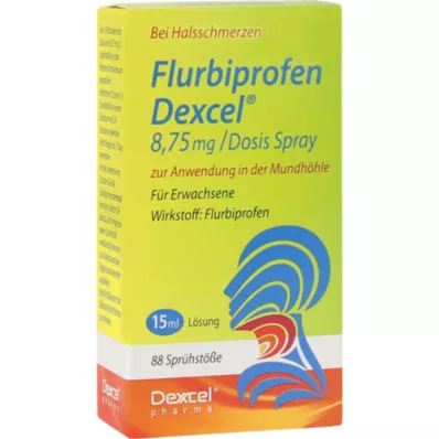 FLURBIPROFEN Dexcel 8.75 mg/Doz.sprey ağız boşluğu, 15 ml