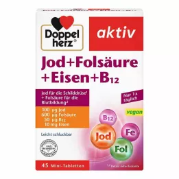 DOPPELHERZ İyot+folik asit+demir+B12 tabletleri, 45 adet