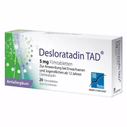 DESLORATADIN TAD 5 mg film kaplı tabletler, 20 adet