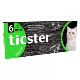 TICSTER 4 kga kadar kediler için spot-on solüsyon, 6X0,4 ml