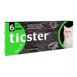 TICSTER 4 kga kadar kediler için spot-on solüsyon, 6X0,4 ml