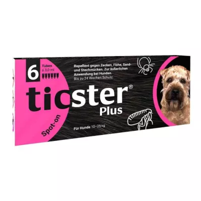 Ticster Plus Spot-on solüsyonu köpekler için 10-25kg (6x3 ml) Ticster Plus Spot-on solüsyonu köpekler için 10-25kg (6x3 ml)