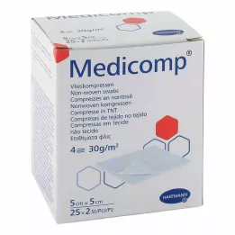 MEDICOMP Non-woven komp. steril 5x5 cm 4 katlı, 25X2 adet