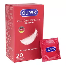 DUREX Hassas klasik prezervatifler, 20 adet