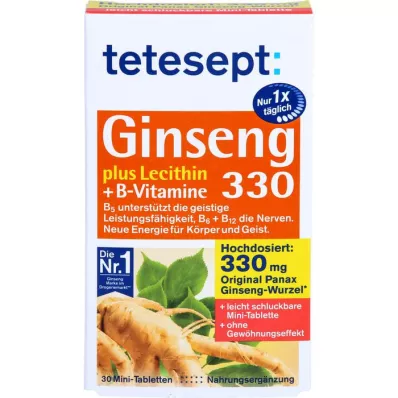TETESEPT Ginseng 330 artı lesitin+B-vitaminleri tableti, 30 adet