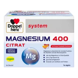 DOPPELHERZ Magnezyum 400 Sitrat sistem granülleri, 60 adet