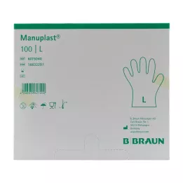 MANUPLAST Tek kullanımlık eldivenler PE L beden, 100 adet