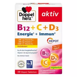 DOPPELHERZ B12+C+D3 Depot aktif tabletler, 30 adet