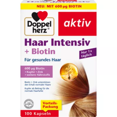 DOPPELHERZ Hair Intensive+Biotin Kapsül, 100 Kapsül