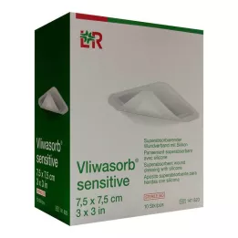 VLIWASORB hassas 7,5x7,5 cm süper emici yara örtüsü, 10 adet