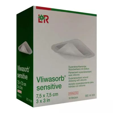 Vliwasorb sensitive 7,5x7,5 cm süper emici Wundv., 10 adet