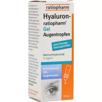 HYALURON-RATIOPHARM Jel göz damlası, 10 ml