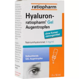 HYALURON-RATIOPHARM Jel göz damlası, 2X10 ml