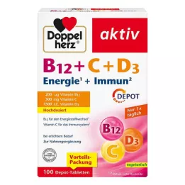 DOPPELHERZ B12+C+D3 Depot aktif tablet, 100 adet