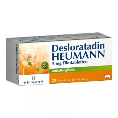 Desloratadin HEUMANN 5 mg film kaplı tablet, 20 adet Desloratadin HEUMANN 5 mg film kaplı tablet, 20 adet