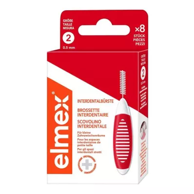 ELMEX Diş arası fırçaları ISO boyut 2 0,5 mm kırmızı, 8 adet