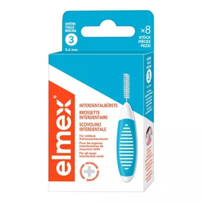 ELMEX Diş arası fırçaları ISO boyut 3 0,6 mm mavi, 8 adet