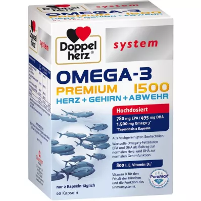 DOPPELHERZ Omega-3 Premium 1500 Sistem Kapsül, 60 Kapsül