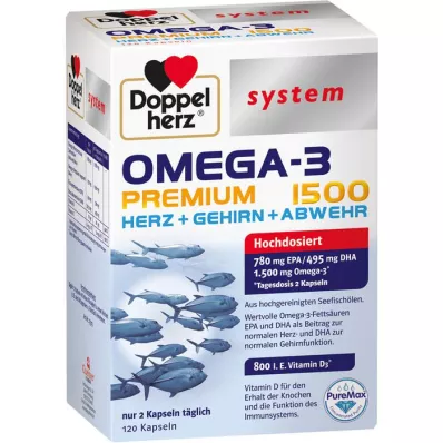 DOPPELHERZ Omega-3 Premium 1500 Sistem Kapsül, 120 Kapsül