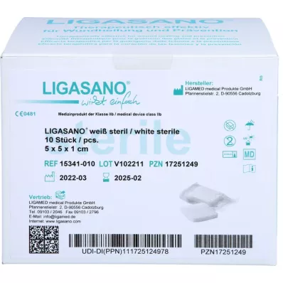 LIGASANO beyaz bandaj 1x5x5 cm steril, 10 adet