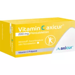 VITAMIN C AXICUR 200 mg film kaplı tabletler, 100 adet