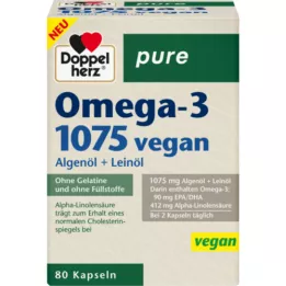 DOPPELHERZ Omega-3 1075 vegan saf kapsül, 80 Kapsül