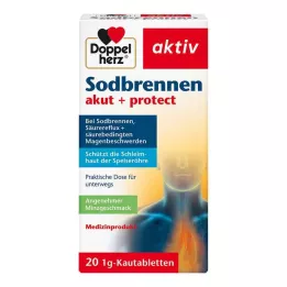 DOPPELHERZ Heartburn acute+protect çiğneme tabletleri, 20 adet