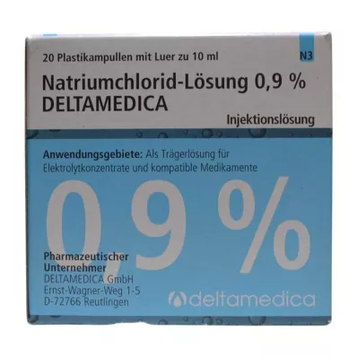 Sodyum klorür çözeltisi %0,9 Deltamedica Luer Pl., 20X10 ml Sodyum klorür çözeltisi %0,9 Deltamedica Luer Pl., 20X10 ml