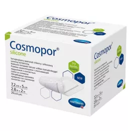 COSMOPOR 5x7,2 cm silikon yara örtüsü, 25 adet
