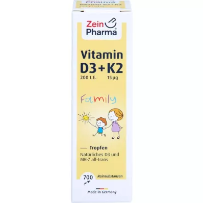 VITAMIN D3+K2 MK-7 tüm trans Aile damlası, 20 ml