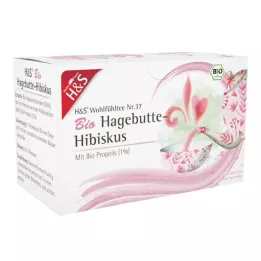 H&amp;S Organik Kuşburnu-Hibiskus filtre torbaları, 20X3.0 g