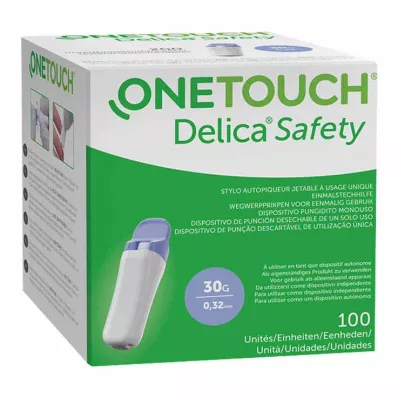 One Touch Delica Safety tek kullanımlık delme cihazı 30 G, 100 adet One Touch Delica Safety tek kullanımlık delme cihazı 30 G, 100 adet